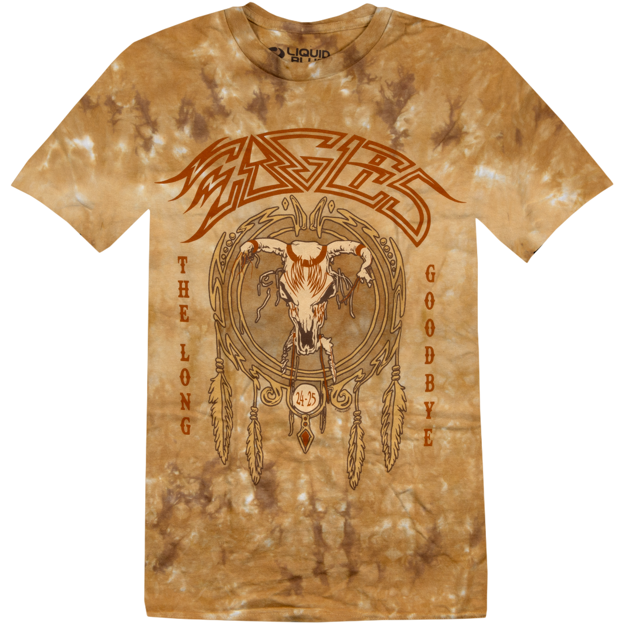 tee-tan tie dye- front dream catcher with animal skull-back the long goodbye sphere las vegas 2024-2025